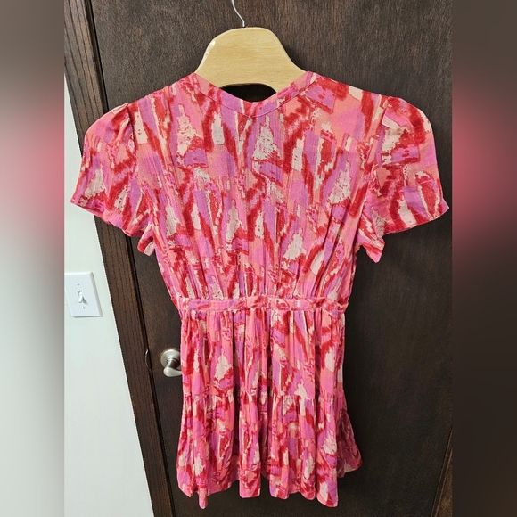 Ba&sh Women's Pink Talita Tiered‎ Mini Dress Size XL - Picture 9 of 10